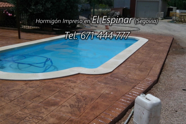 Hormigón Impreso alrededor de Piscina en Segovia (El Espinar)